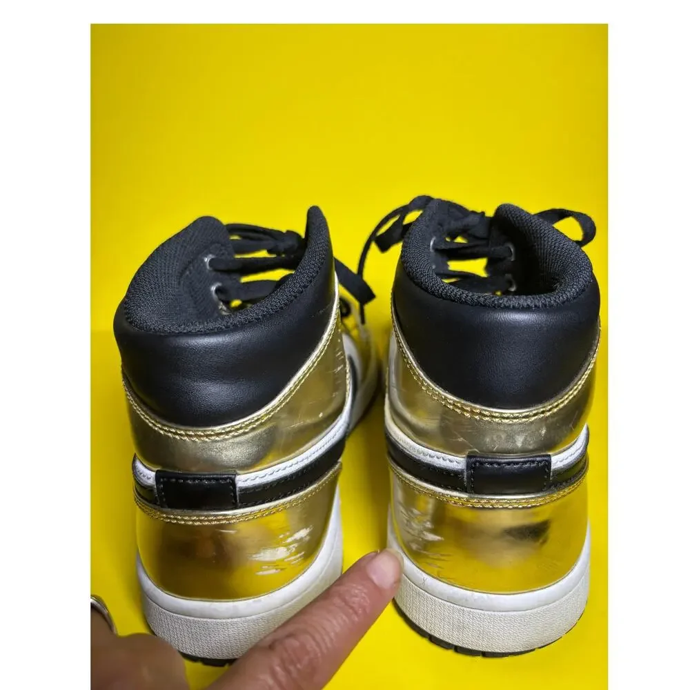 Nike Air Jordan 1 Mid SE Metallic Gold Black White DC1419-700 Size 9.5